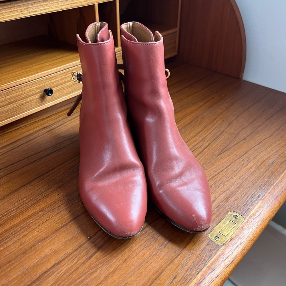 Anne Thomas Cognac Ankle Boots